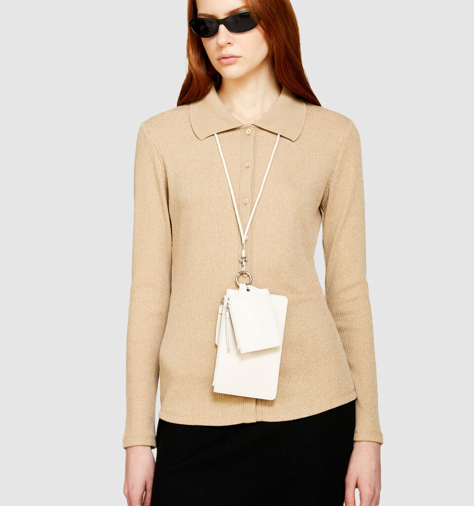 Cell phone holder with card holder - null - Creamy White | Sisley image number 3